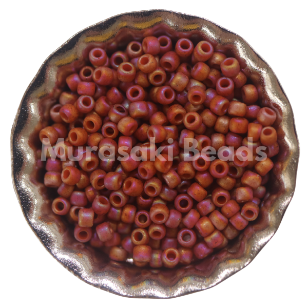 Murasaki Glass Seed Beads Size 11 - 1641 Orange Matte Iridescent