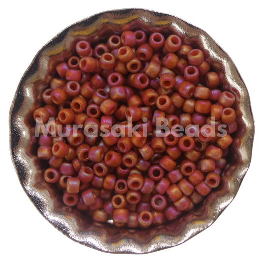 Murasaki Glass Seed Beads Size 11 - 1641 Orange Matte Iridescent