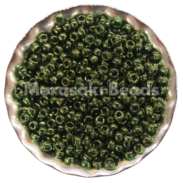 Murasaki Glass Seed Beads Size 11 - 306 Xmas Green Luster