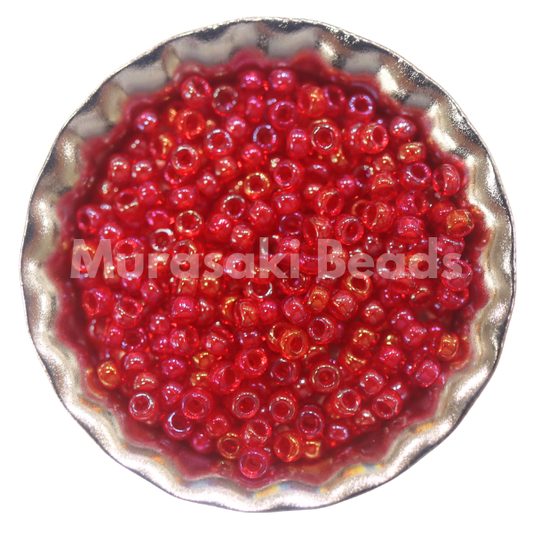 Murasaki Glass Seed Beads Size 11 - 330G Ruby Red Iridescent