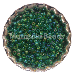 Murasaki Glass Seed Beads Size 11 - 354 Xmas Green Iridescent