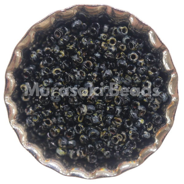 Murasaki Glass Seed Beads Size 11 - 4511 Black Picasso