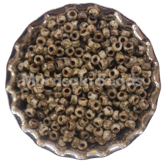 Murasaki Glass Seed Beads Size 11 - 4517 Brown Picasso