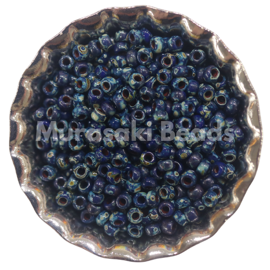 Murasaki Glass Seed Beads Size 11 - 4518 Cobalt Picasso