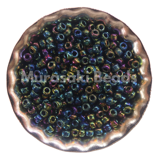 Murasaki Glass Seed Beads Size 11 - 455 Black Iridescent