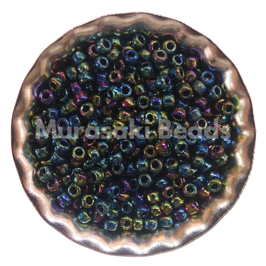 Murasaki Glass Seed Beads Size 11 - 455 Black Iridescent