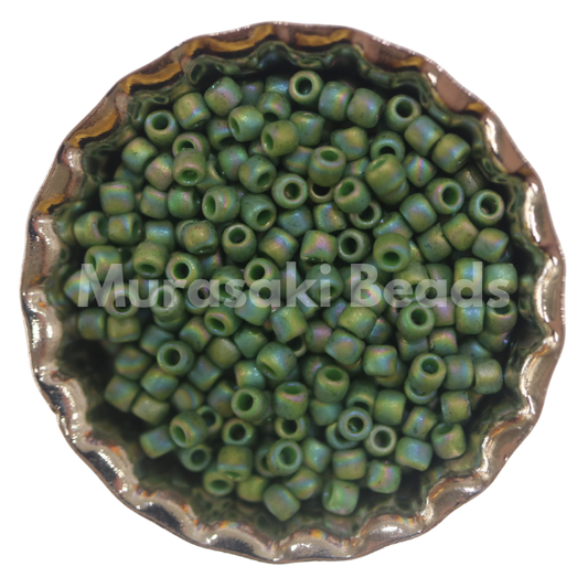 Murasaki Glass Seed Beads Size 15 - 1631 Olive Matte Iridescent