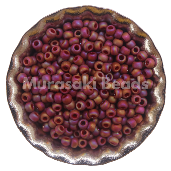 Murasaki Glass Seed Beads Size 15 - 1639 Dark Red Matte Iridescent