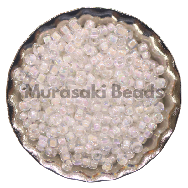 Murasaki Glass Seed Beads Size 15 - 284 White Iridescent