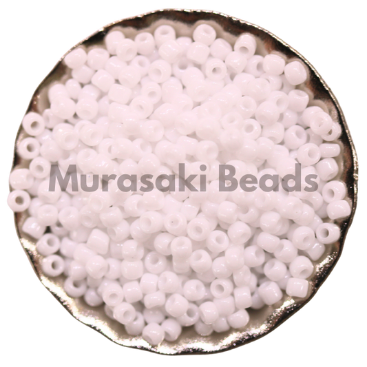 Murasaki Glass Seed Beads Size 15 - 402 White