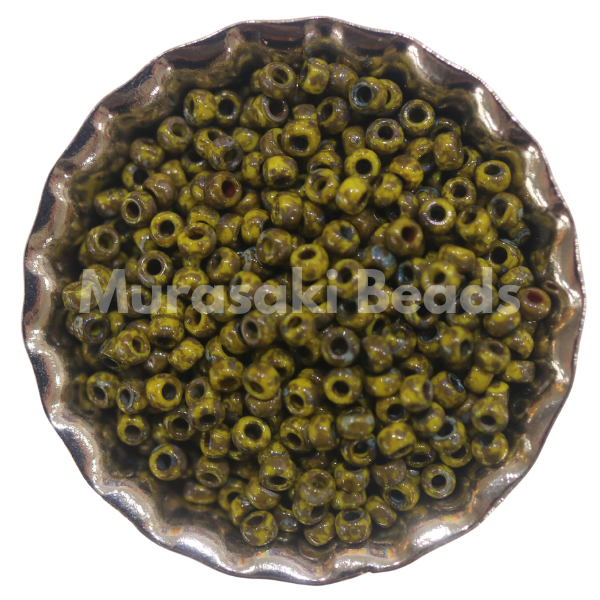 Murasaki Glass Seed Beads Size 15 - 4512 Yellow Picasso