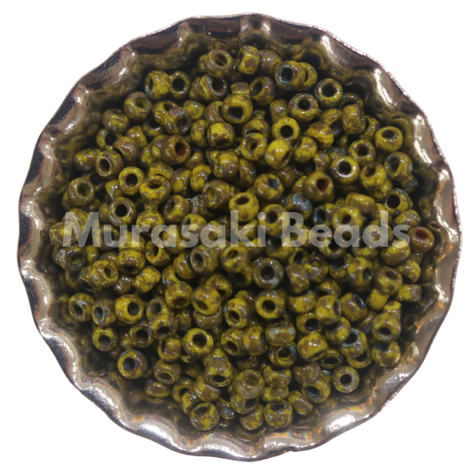 Murasaki Glass Seed Beads Size 15 - 4512 Yellow Picasso
