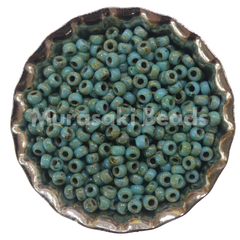 Murasaki Glass Seed Beads Size 15 - 4514 Turquoise Blue Picasso