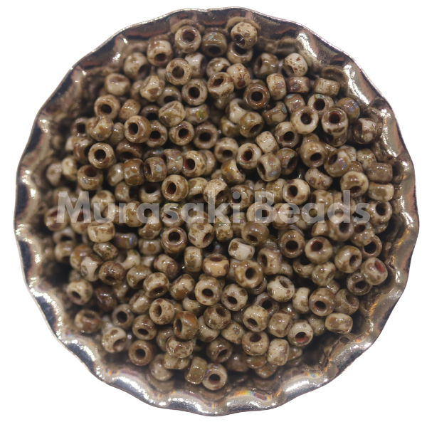 Murasaki Glass Seed Beads Size 15 - 4517 Brown Picasso