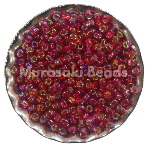 Murasaki Glass Seed Beads Size 15 - 638 Light Ruby Iridescent