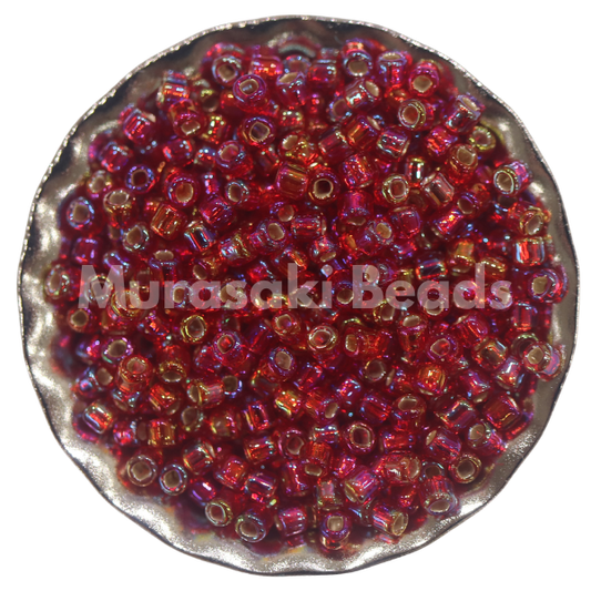 Murasaki Glass Seed Beads Size 15 - 638 Light Ruby Iridescent