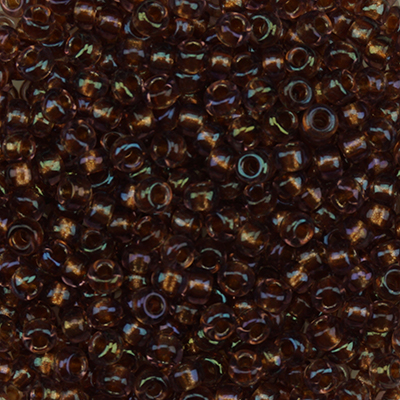 Murasaki Glass Seed Beads Size 15 - 734 Dark Topaz Chrome Iridescent