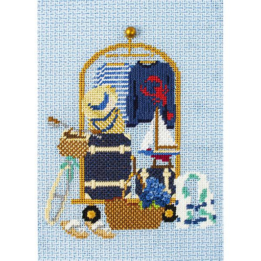 Needlepoint To Go Nantucket Luggage Cart Needlepoint Canvas