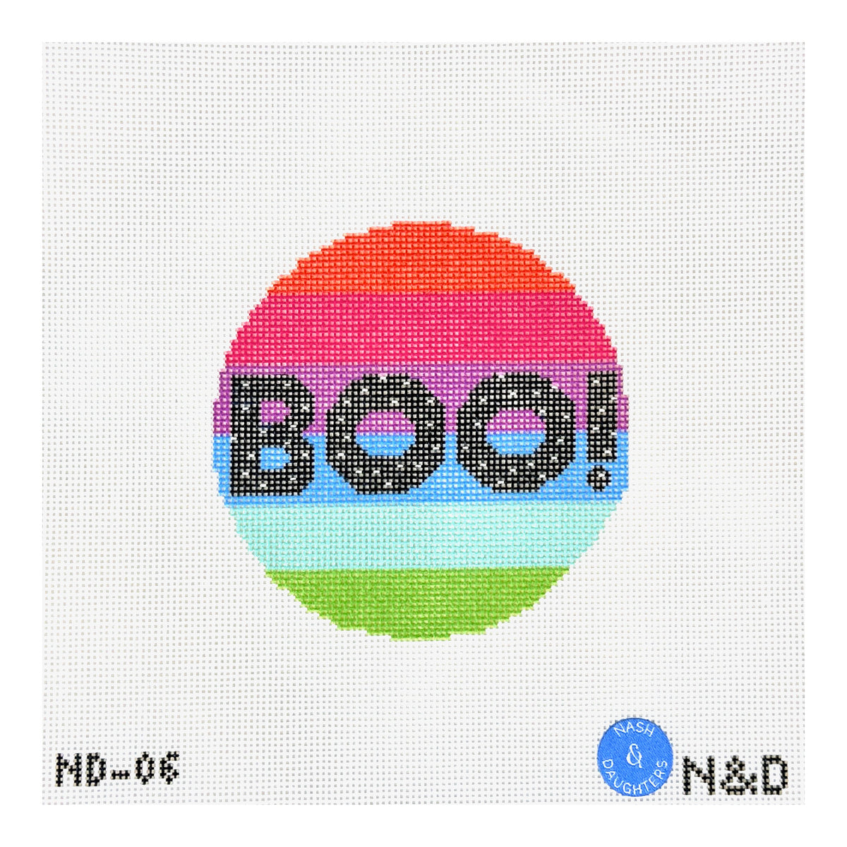 Nash and Daughters  Needlepoint Colorful Boo Needlepoint Canvas