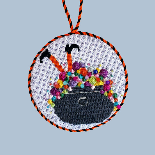 Nash and Daughters Needlepoint Colorful Bubble Cauldron Needlepoint Canvas