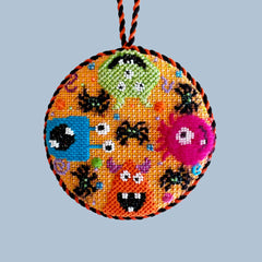 Nash and Daughters Needlepoint Colorful Monsters Round Needlepoint Canvas