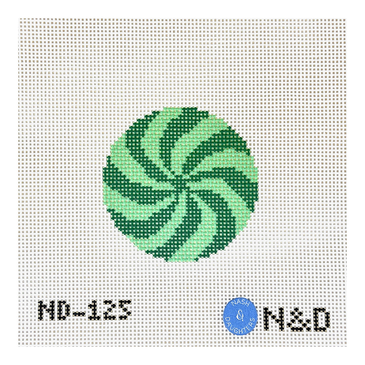 Nash and Daughters Needlepoint Green Peppermint Needlepoint Canvas
