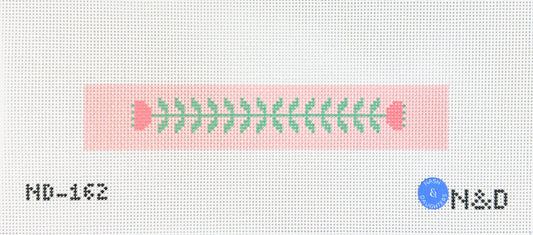 Nash and Daughters Needlepoint Pink and Green Block Print Flower Needlepoint Canvas