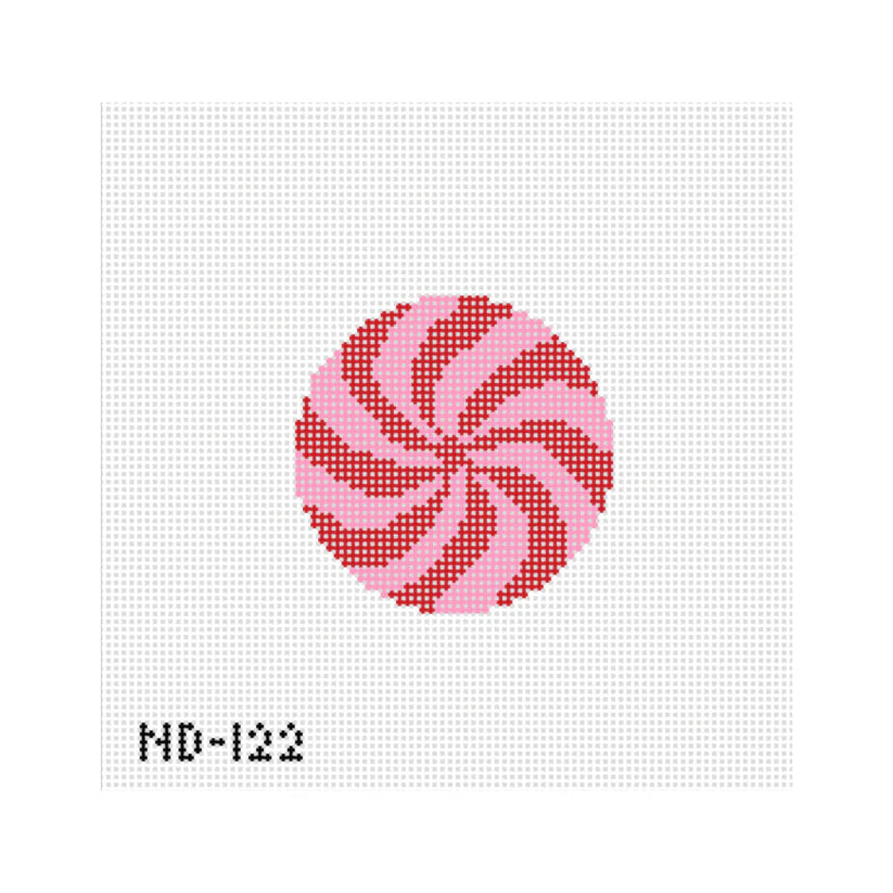 Nash and Daughters Needlepoint Pink and Red Peppermint Needlepoint Canvas