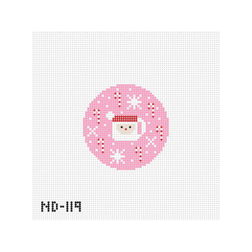 Nash and Daughters Needlepoint Pink Santa Mug Needlepoint Canvas