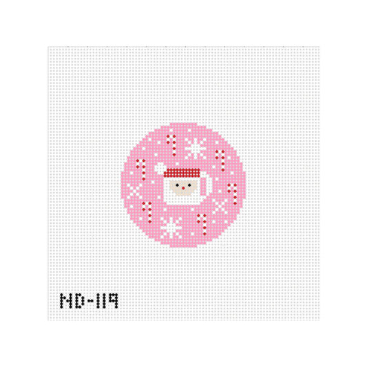 Nash and Daughters Needlepoint Pink Santa Mug Needlepoint Canvas