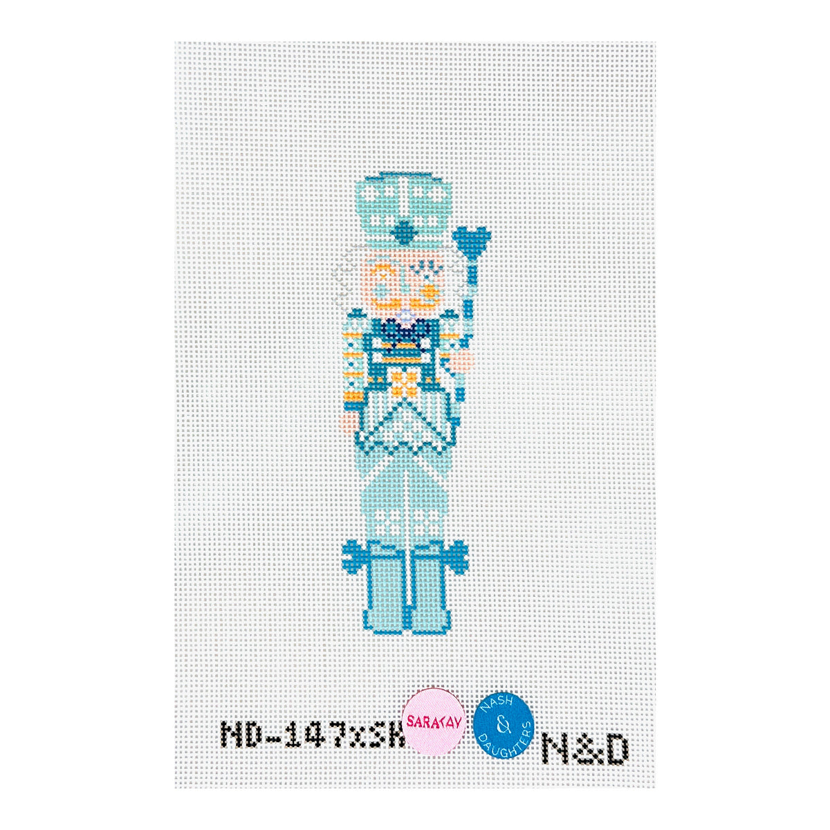 Nash And Daughters Needlepoint Sara Kay Small Nutcracker Needlepoint Canvas - Blue