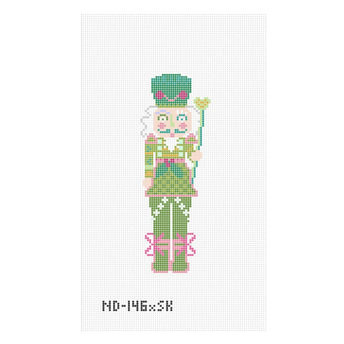 Nash And Daughters Needlepoint Sara Kay Small Nutcracker Needlepoint Canvas - Green