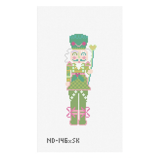 Nash And Daughters Needlepoint Sara Kay Small Nutcracker Needlepoint Canvas - Green