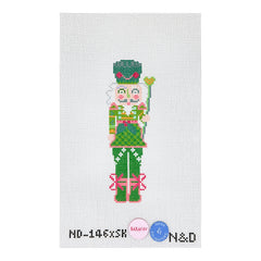Nash And Daughters Needlepoint Sara Kay Small Nutcracker Needlepoint Canvas - Green