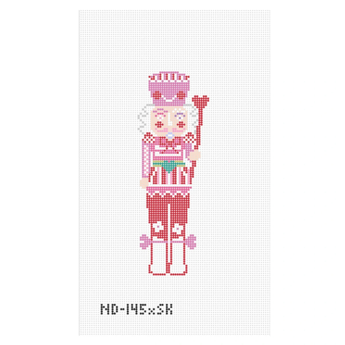 Nash And Daughters Needlepoint Sara Kay Small Nutcracker Needlepoint Canvas - Red