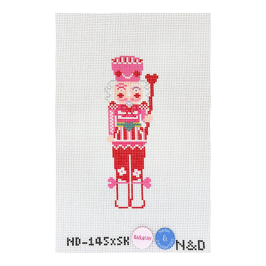 Nash And Daughters Needlepoint Sara Kay Small Nutcracker Needlepoint Canvas - Red
