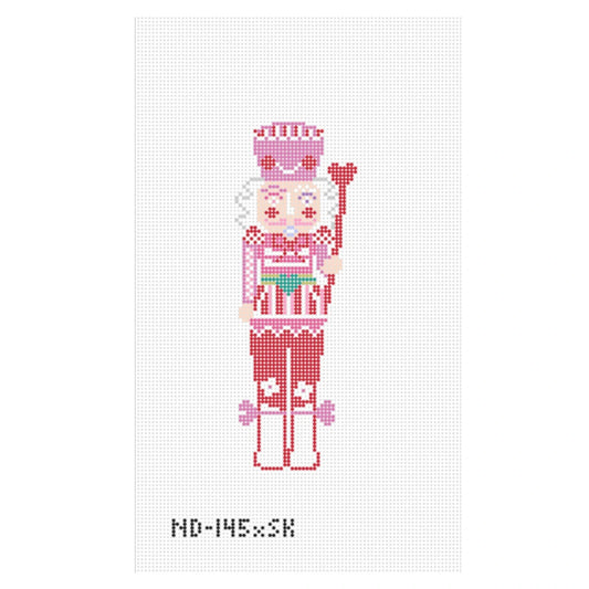 Nash And Daughters Needlepoint Sara Kay Small Nutcracker Needlepoint Canvas - Red
