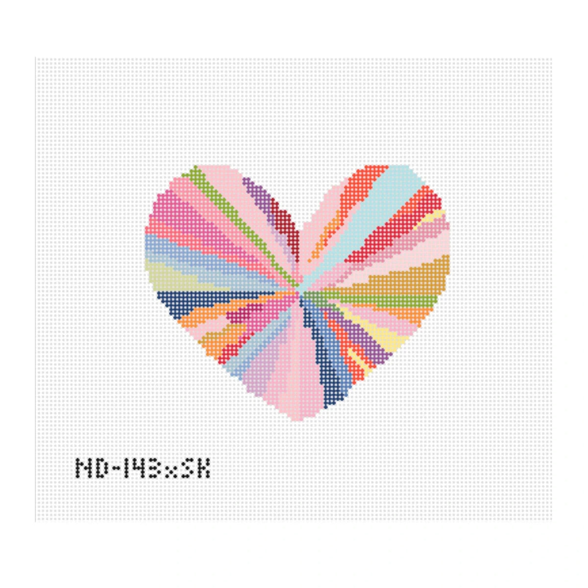 Nash And Daughters Needlepoint Sara Kay Tie Dye Heart Needlepoint Canvas