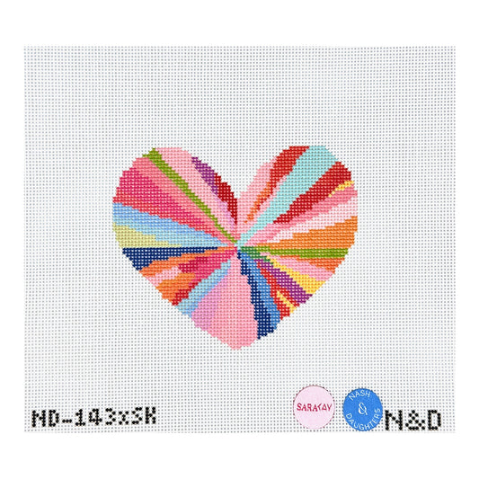 Nash And Daughters Needlepoint Sara Kay Tie Dye Heart Needlepoint Canvas