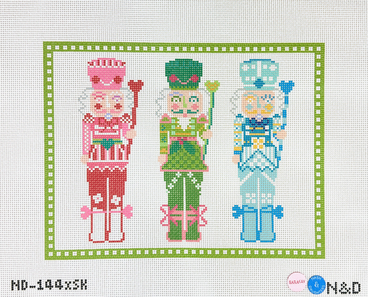 Nash and Daughters Sara Kay Needlepoint Three Nutcrackers Needlepoint Canvas