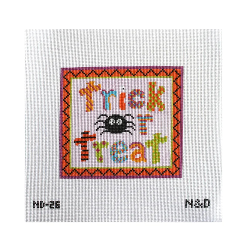 Nash and Daughters Needlepoint Trick or Treat Sign Needlepoint Canvas