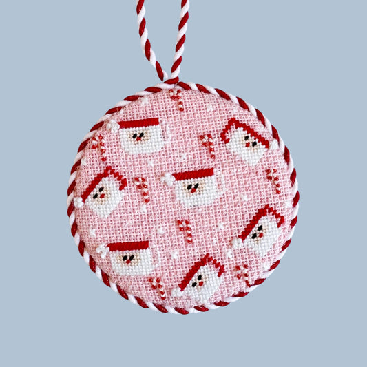 Nash And Daughters Needlepoint Santa Mugs Needlepoint Canvas - Pink