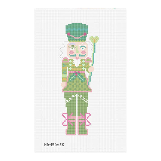 Nash And Daughters Needlepoint Sara Kay Large Nutcracker Needlepoint Canvas - Green
