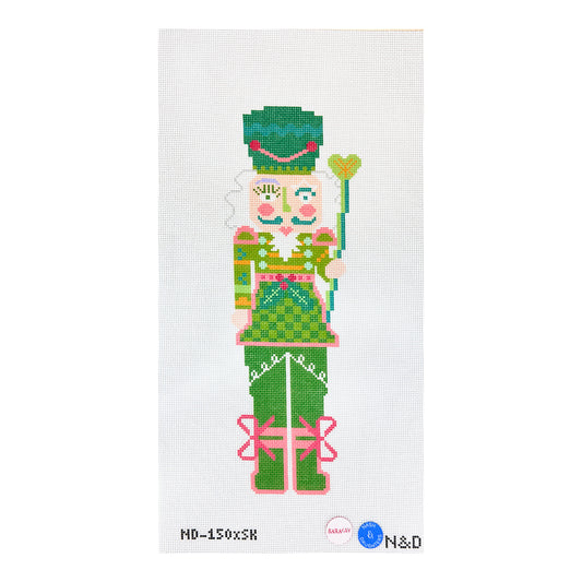 Nash And Daughters Needlepoint Sara Kay Large Nutcracker Needlepoint Canvas - Green