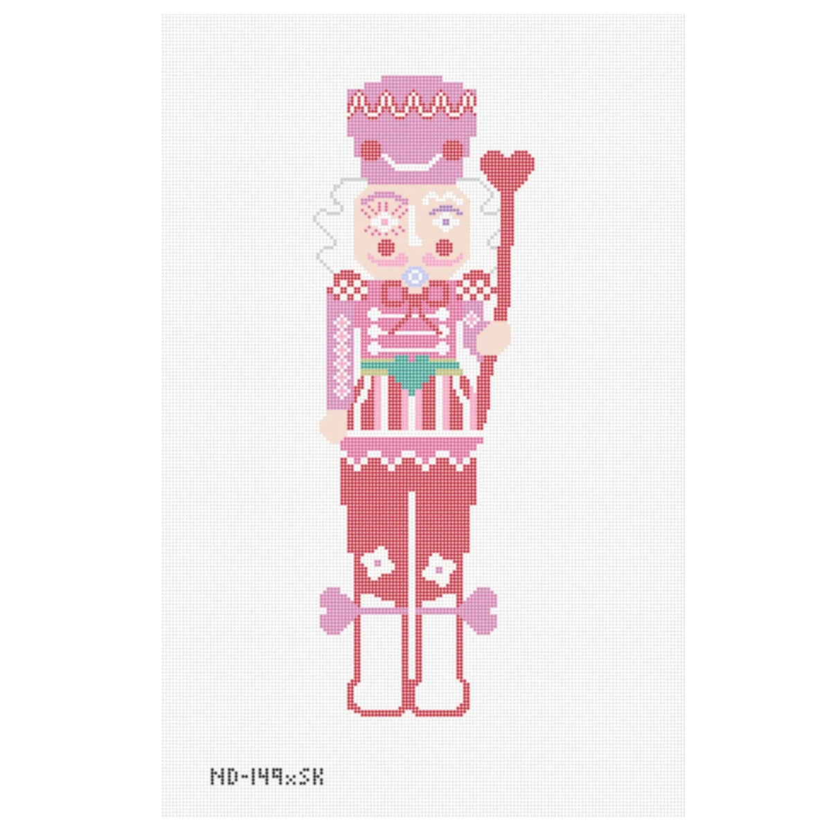Nash And Daughters Needlepoint Sara Kay Large Nutcracker Needlepoint Canvas - Red