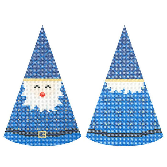 Needlepoint To Go Navy Blue Santa Cone Needlepoint Canvas