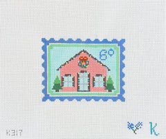 The Collection Designs Kay Irby Holiday Stamps Needlepoint Canvas - House