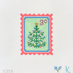 The Collection Designs Kay Irby Holiday Stamps Needlepoint Canvas - Tree