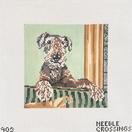 Needle Crossings Airedale Terrier 13m Needlepoint Canvas