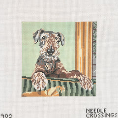 Needle Crossings Airedale Terrier 13m Needlepoint Canvas